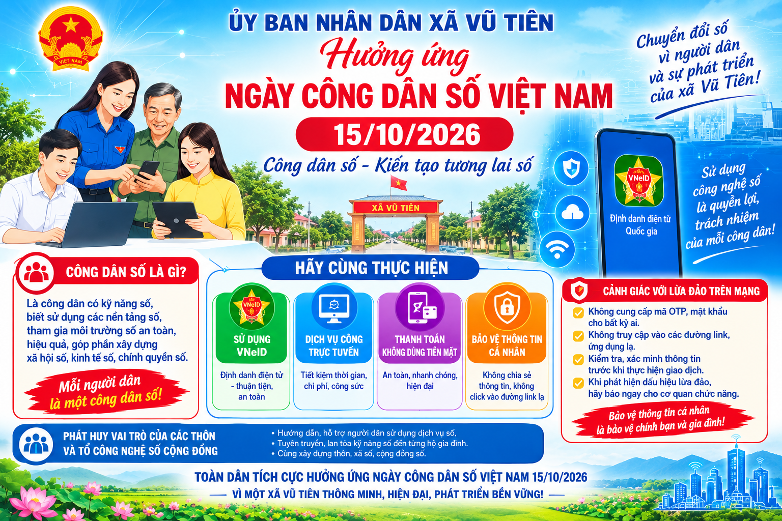 VŨ TIÊN HƯỞNG ỨNG NGÀY CÔNG DÂN SỐ VIỆT NAM 15/10/2026 